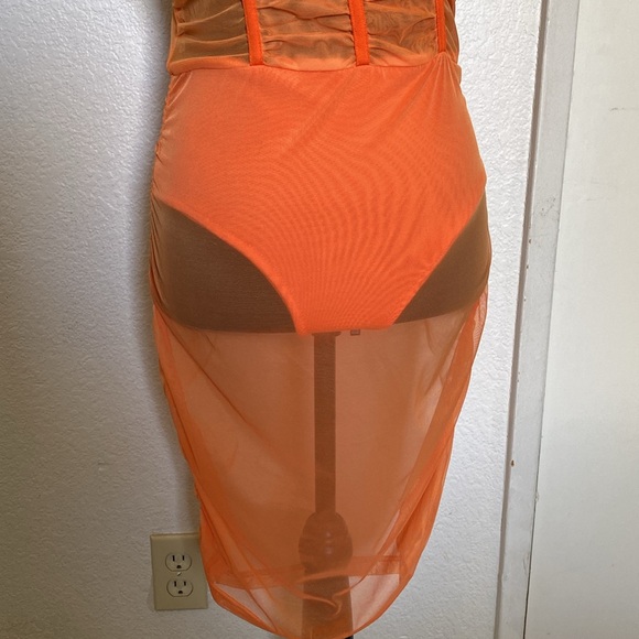 Fashion Nova orange see through dress - Picture 3 of 7